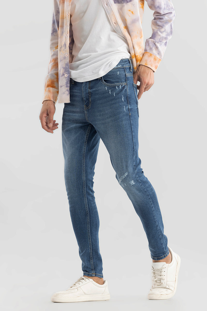 Buy Men's Zeel Aegean Blue Skinny jeans Online