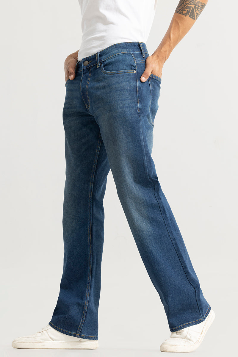 Dimmet Washed Blue Bootcut Jeans