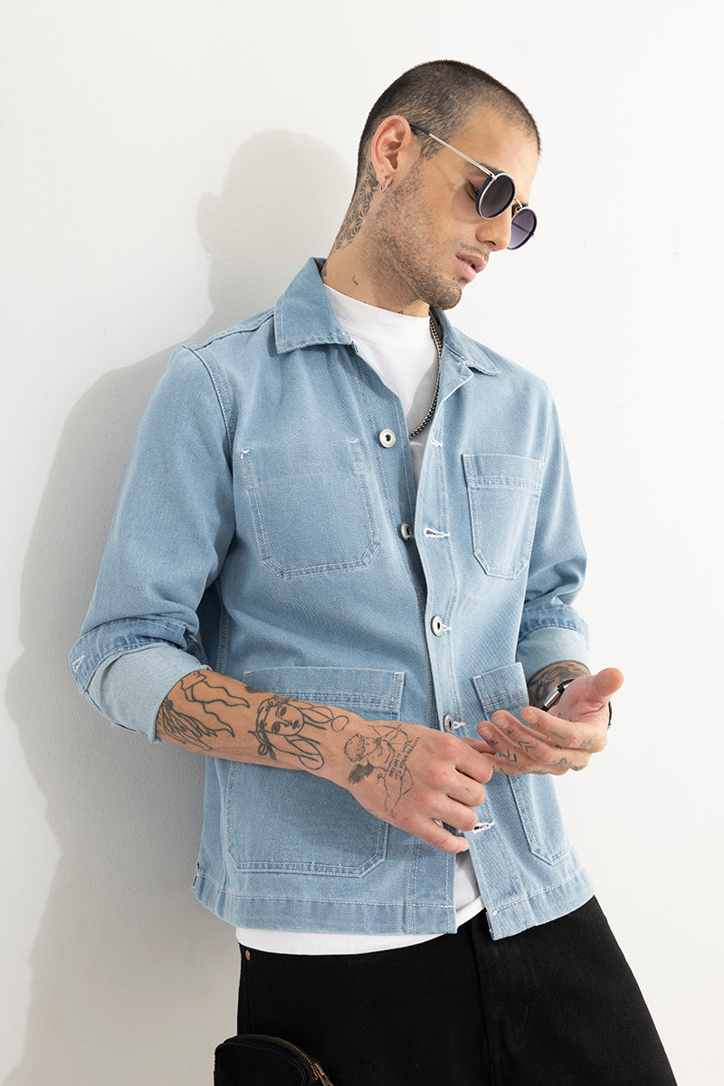 Ice blue hot sale denim jacket