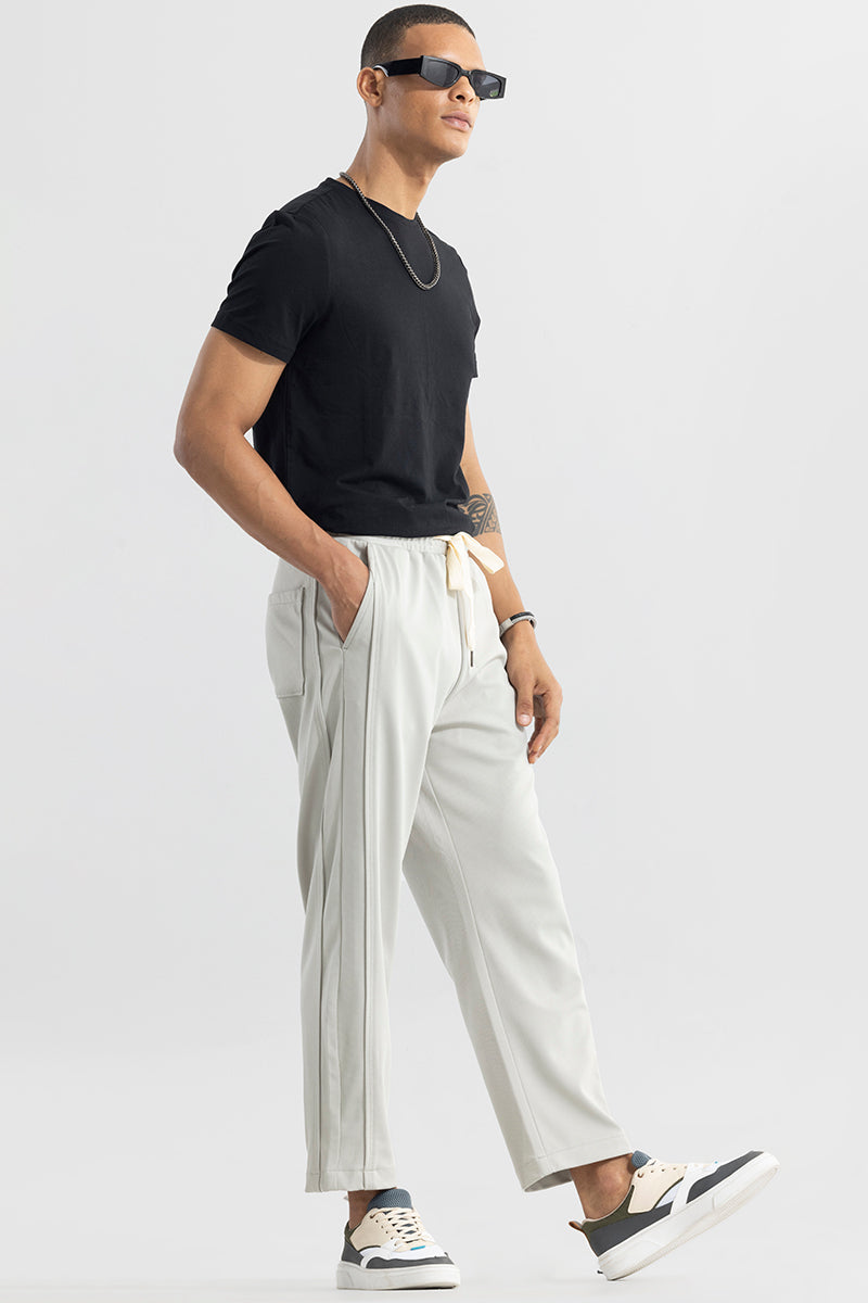 Ash Grey Basic Wide Leg Sweatpants, Bottoms