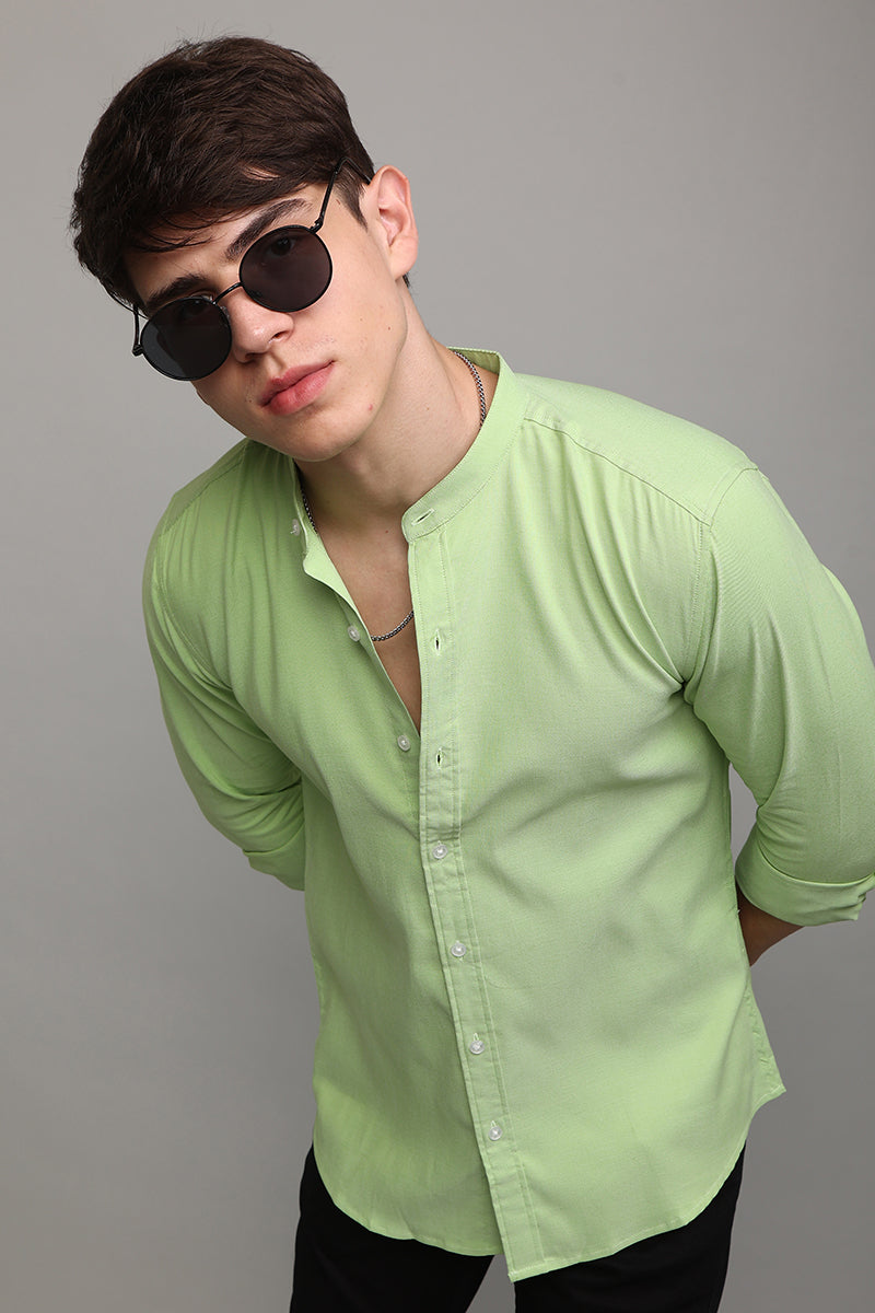 men in green shirt