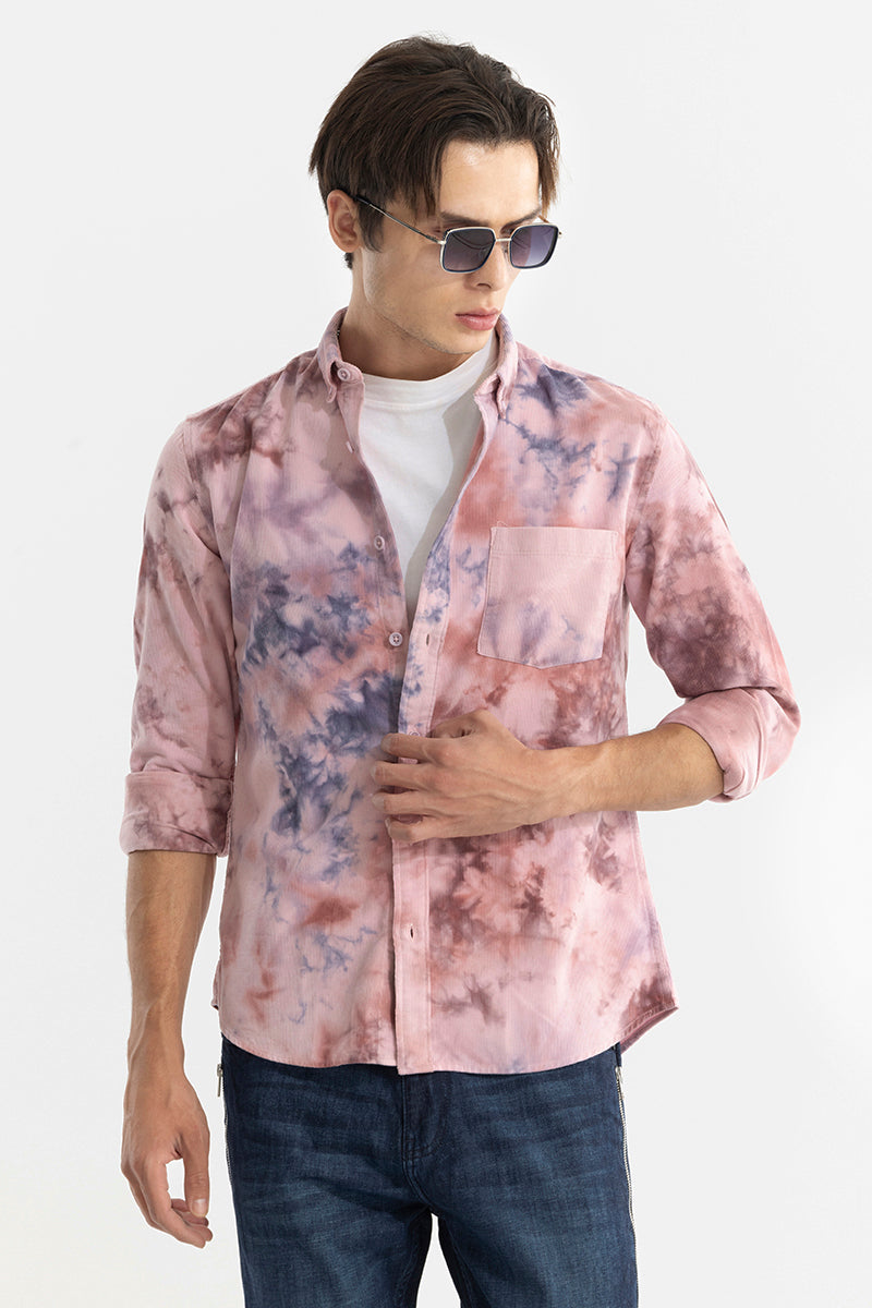 Salvo Tie Dye Light Purple Corduroy Shirt