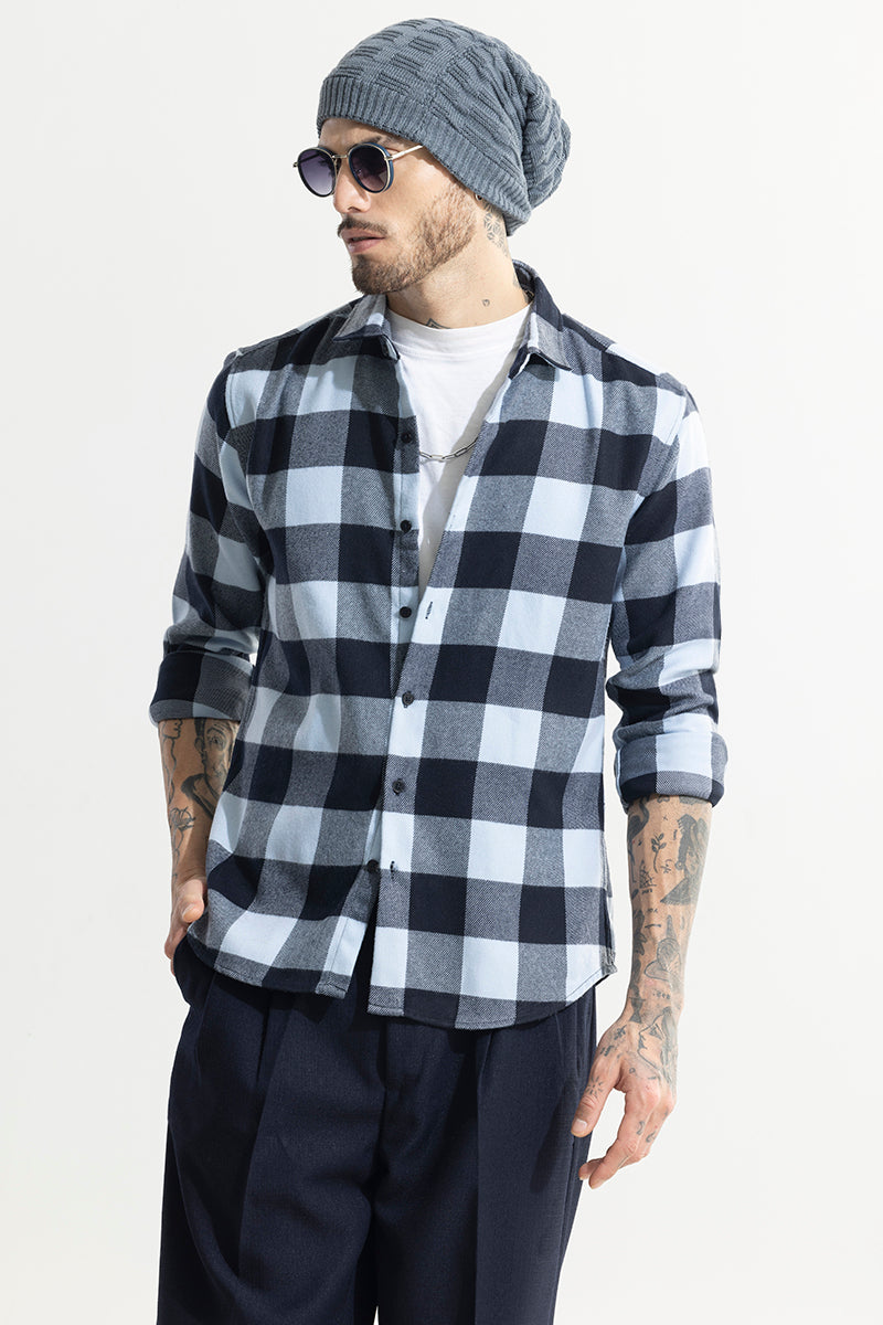 cotton check shirt with attached cap