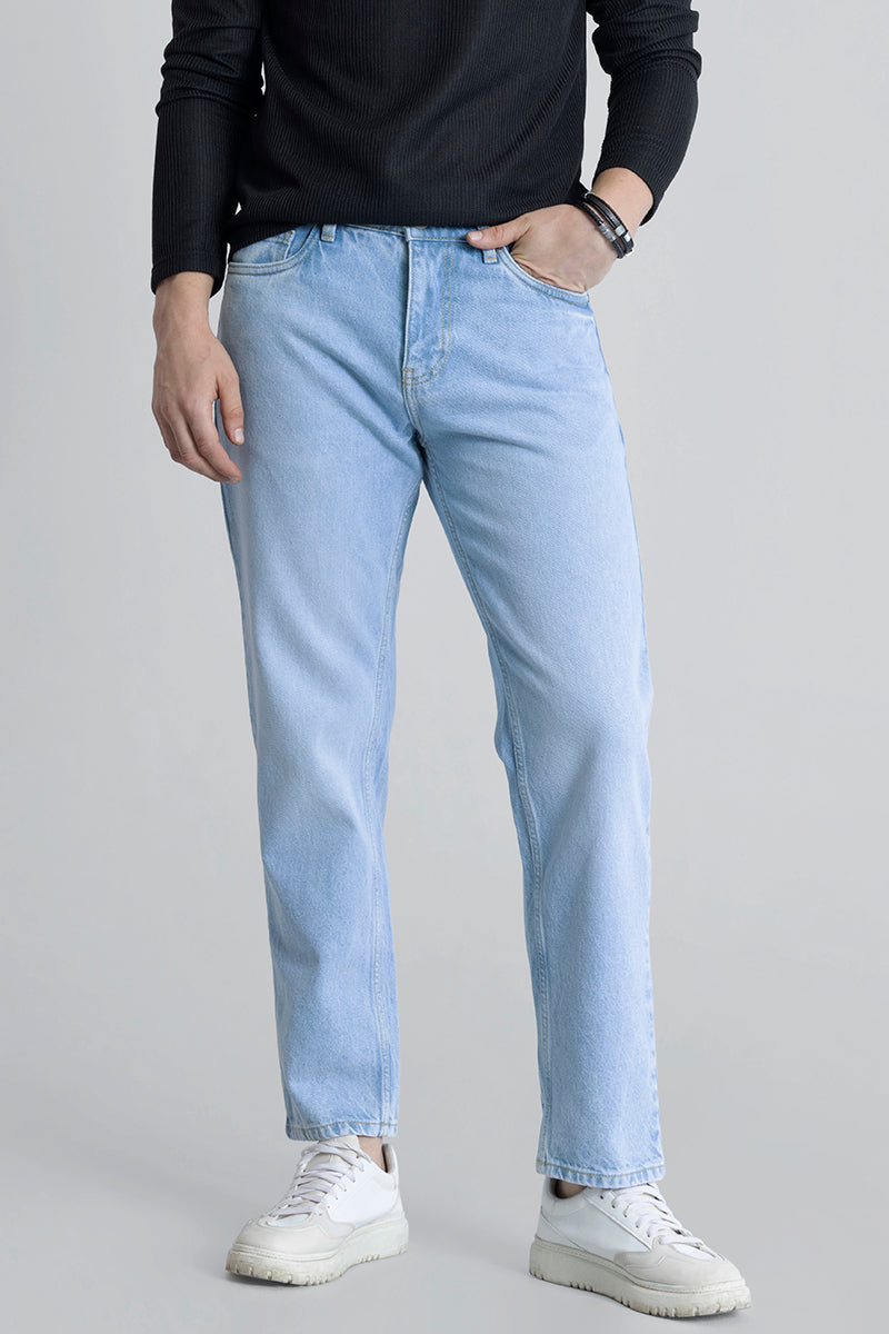 Buy Men's Refined Ice Blue Relaxed Fit Jeans Online 