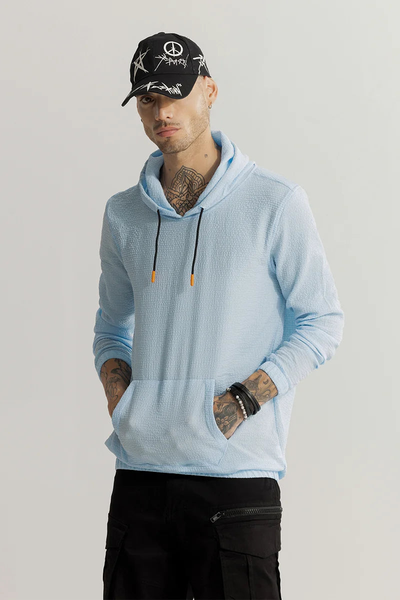 Pale blue cheap mens hoodie