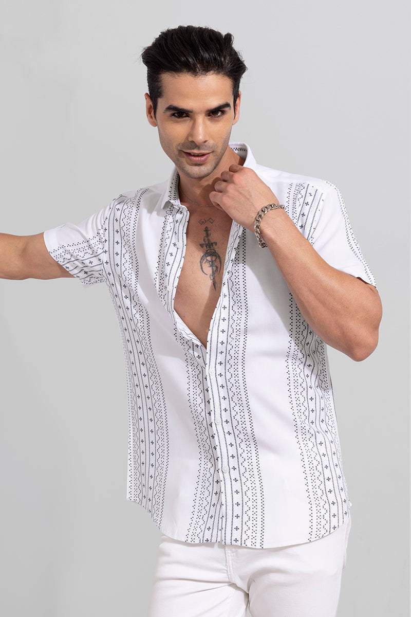 Buy Men's Kolam White Shirt Online