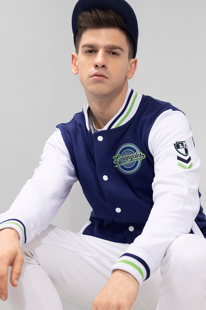 Buy Men s Losangeles Blue Varsity Jacket Online SNITCH