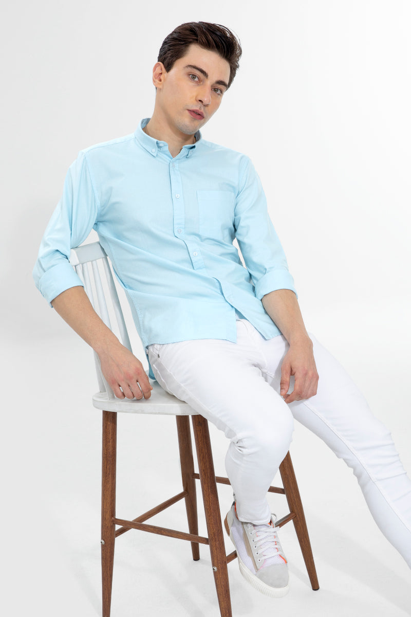 Sky blue hot sale shirt jeans