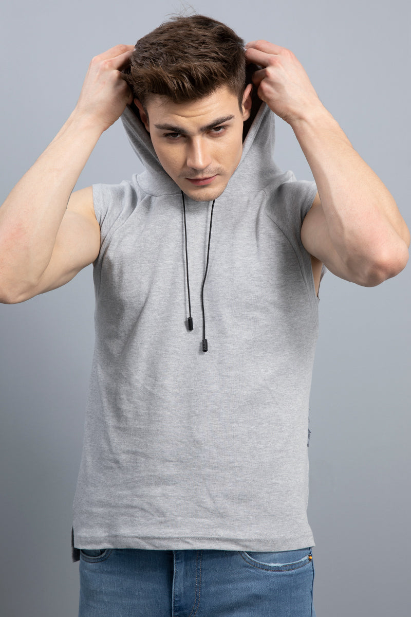 sleeveless t shirt with cap