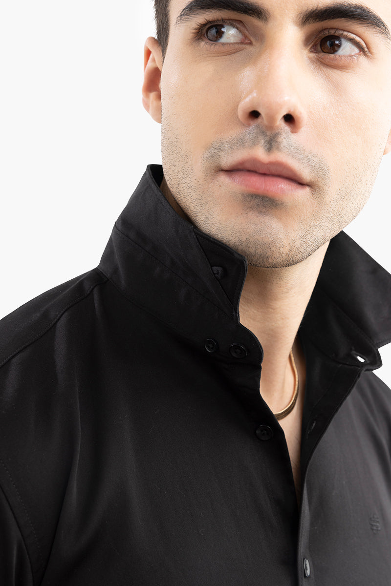 Men's Black Shirts, Black Satin Shirts