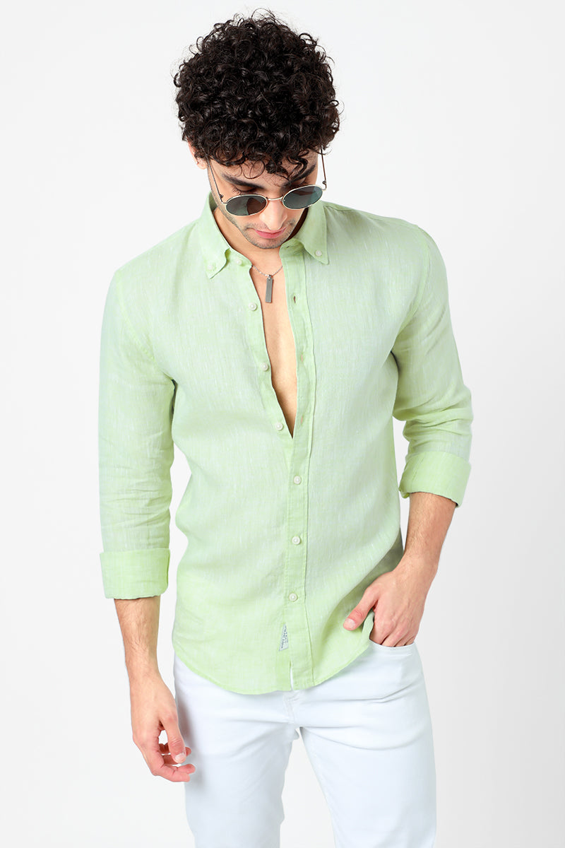 sea green linen shirt