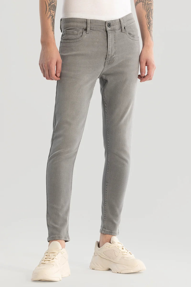 Light Grey Plain Skinny Fit Jeans