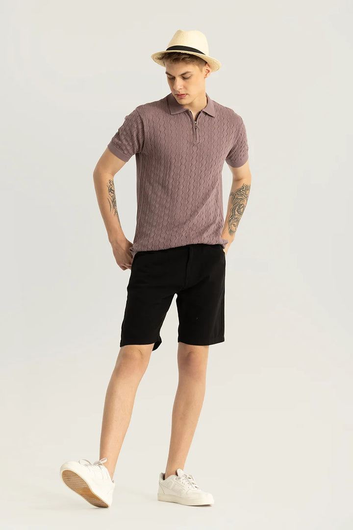 Viviane Black Plain Regular Fit Shorts