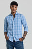 Light Blue Checks Slim Fit Shirt