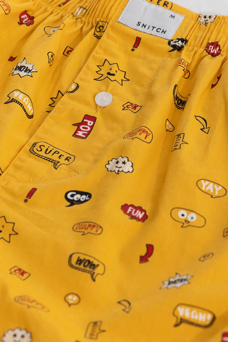 Yellow Printed Boxers