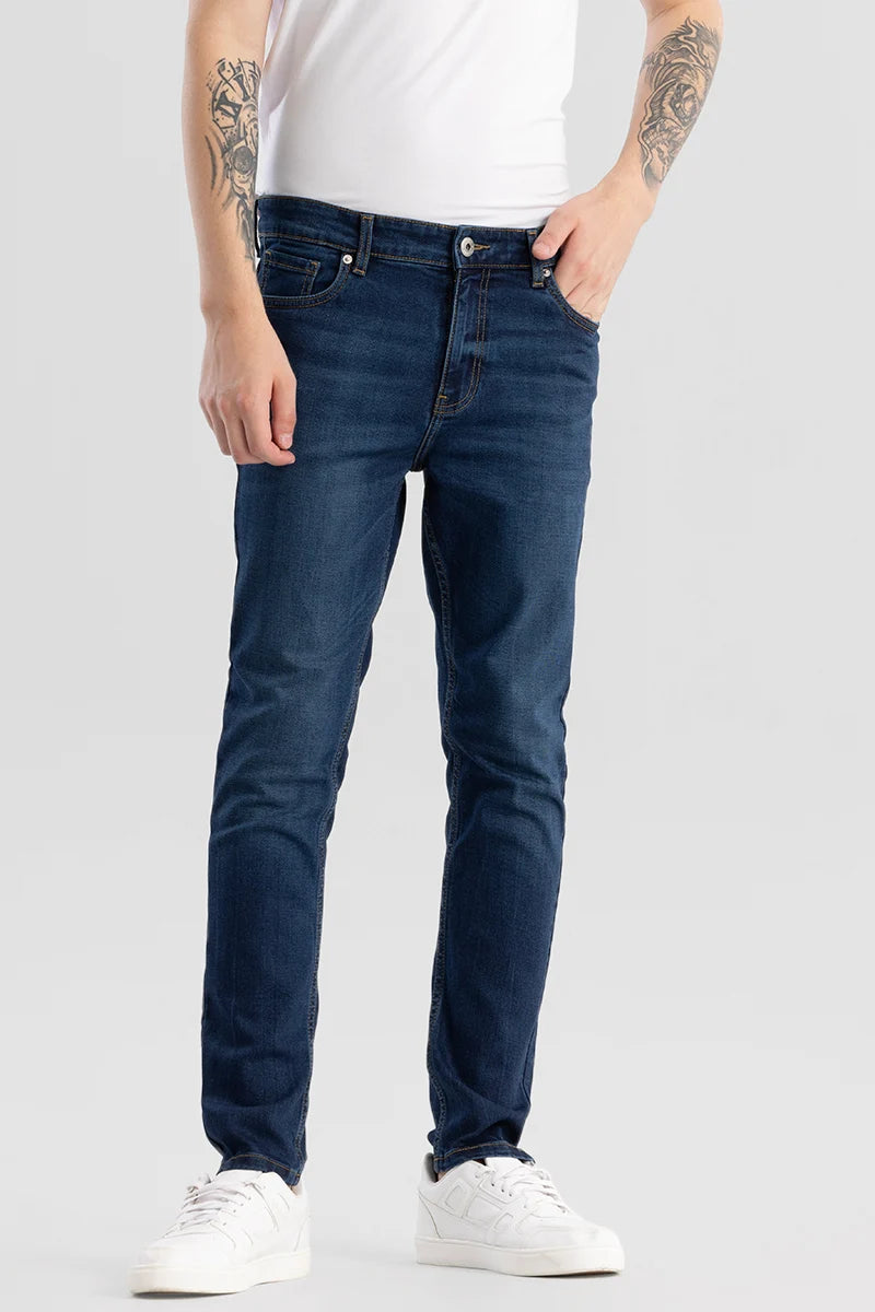 Buy Men's Denity Slim Fit Navy Jeans Online | Snitch – SNITCH