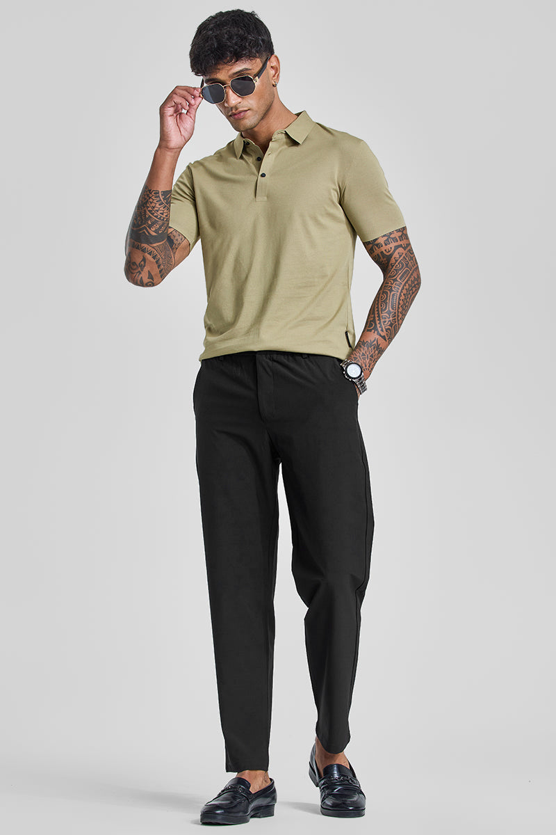 Black Slim Fit Stretch Chinos