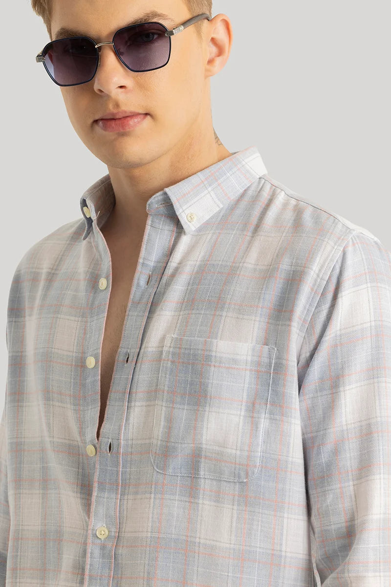 Drift Light Grey Checks Shirt