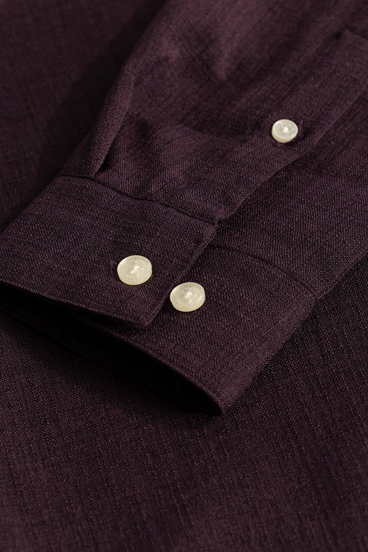 Purple Mandarin Linen Shirt