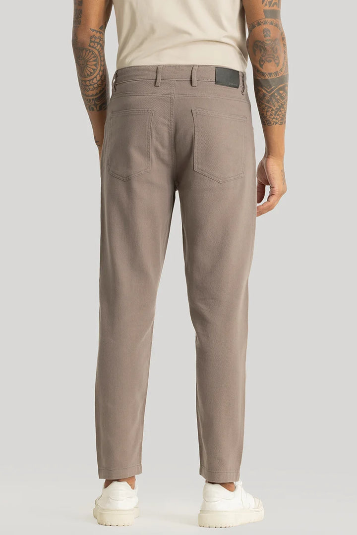 Camille Light Brown Plain Relaxed Fit Chinos