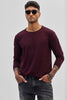 Maroon Stretch Full Sleeve T-Shirt