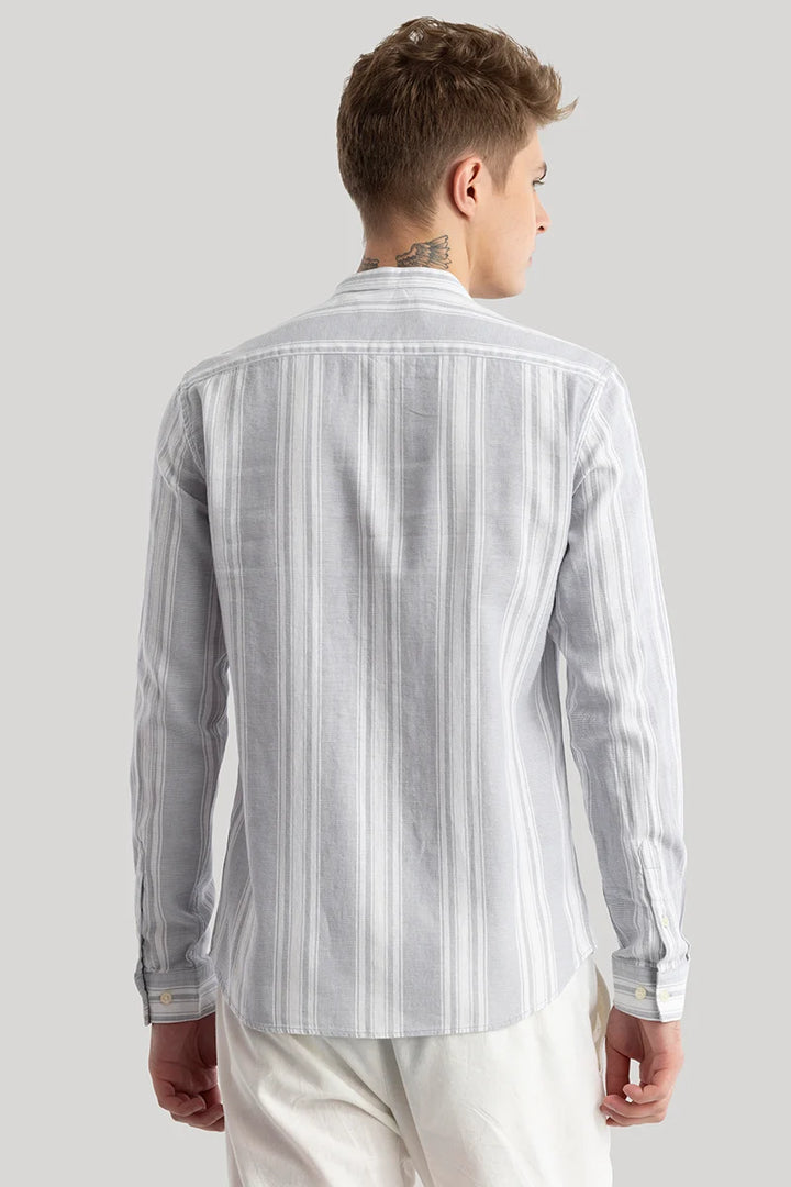 Elise Light Grey Stripes Shirt