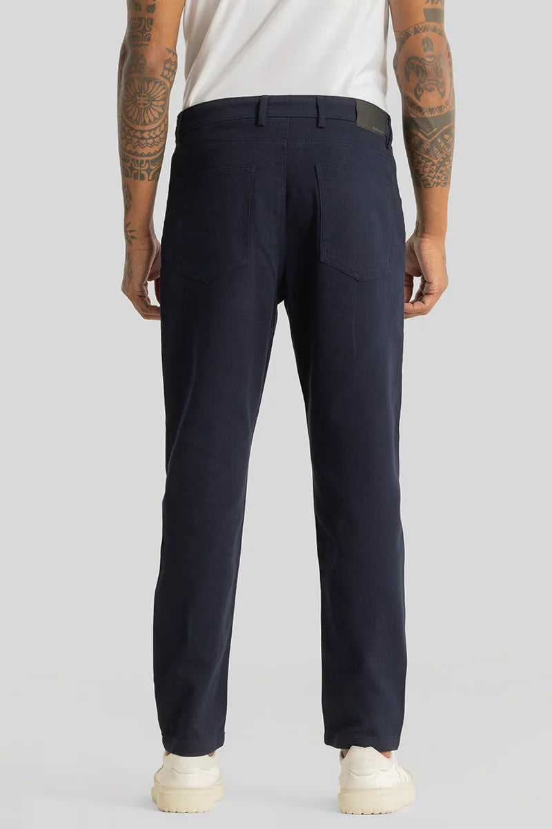 Camille Navy Plain Relaxed Fit Chinos