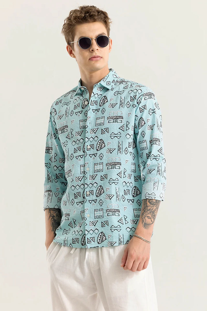 Arti Blue Geometric Shirt