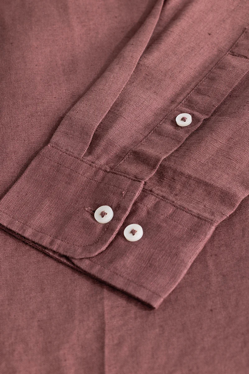 Mauve Linen Blend Shirt