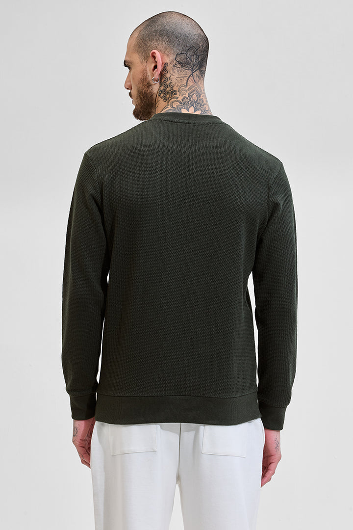 Olive Textured Sweatshirt