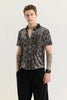 Magne Black Reptile Print Velvet Shirt