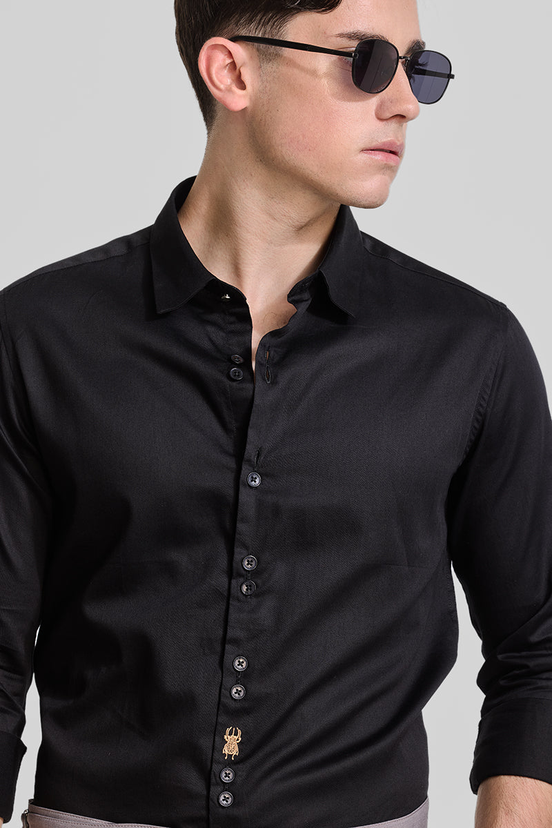 Black Embroidered Shirt