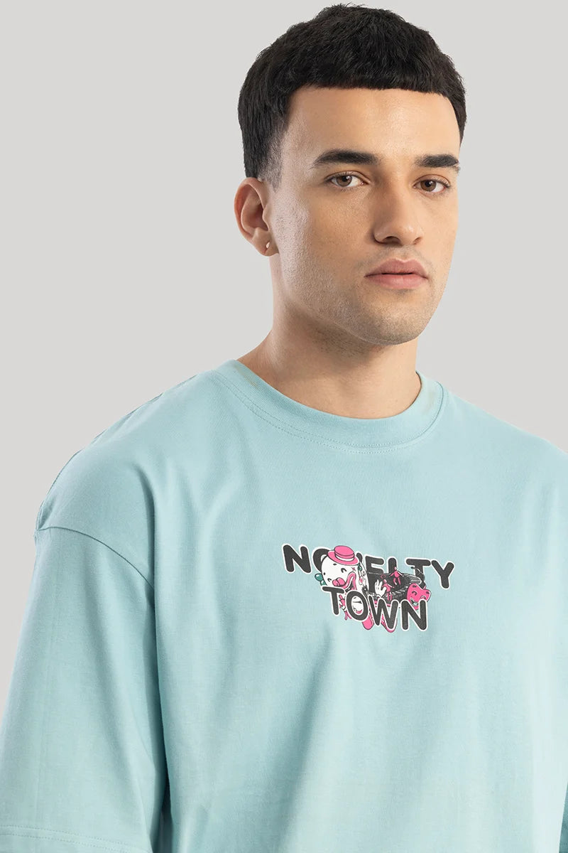 Novelty Town Blue Oversized T-Shirt