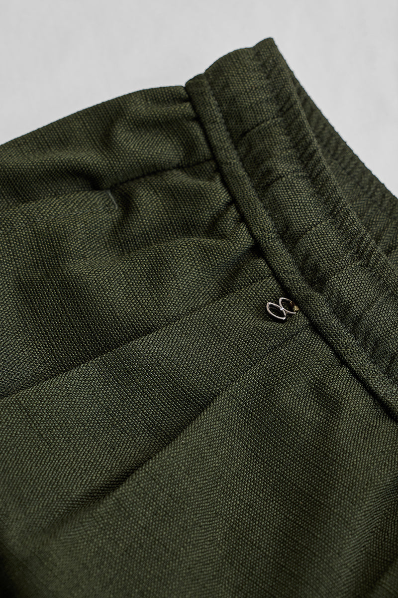 Olive Textured Relaxed Fit Trousers