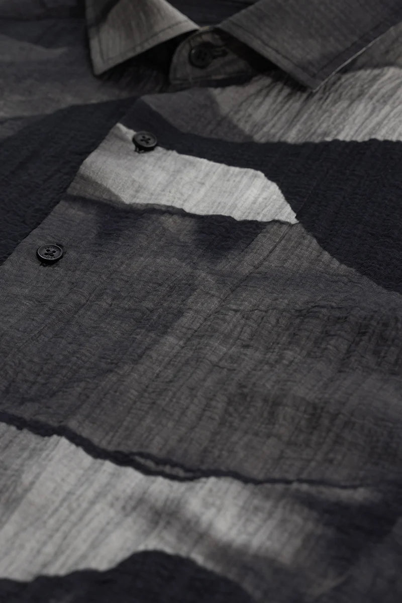 Black Textured Abstract Shirt