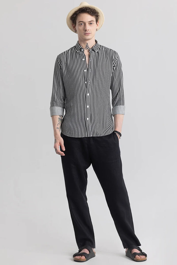 Stripehaven Black Striped Shirt