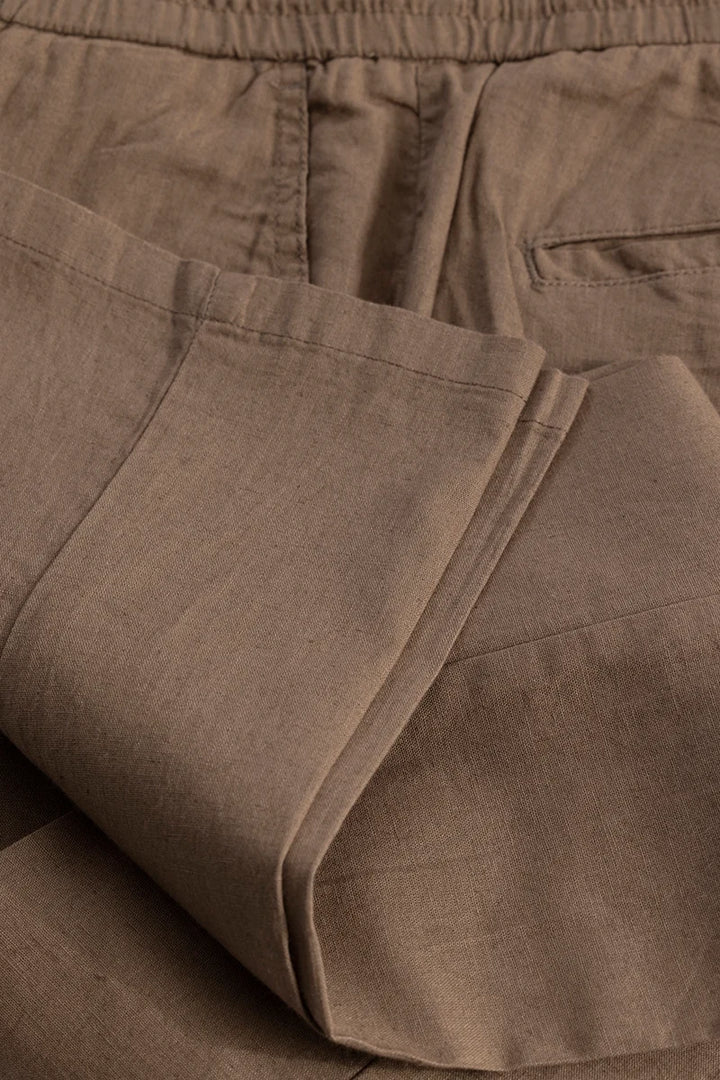 Nova Brown Linen Blend Trouser