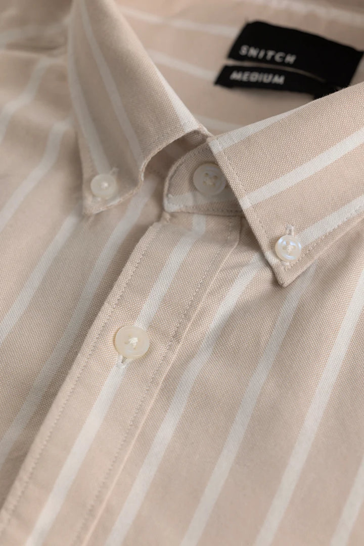 Bodil Beige Striped Shirt