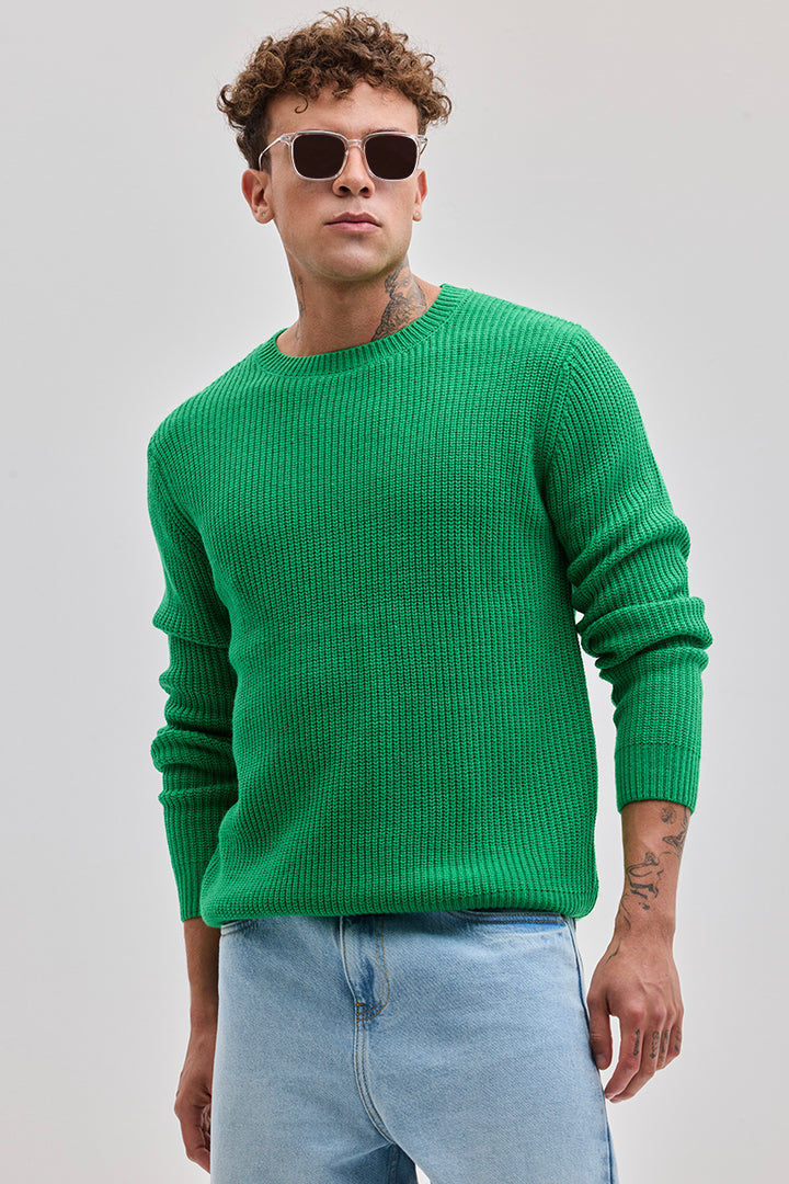 Green Fisherman Knit Sweater