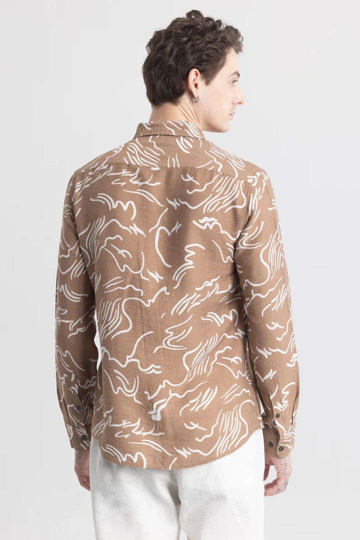 Geoshard Abstract Brown Shirt