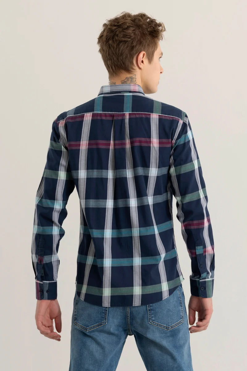 Plaidique Navy Checked Shirt