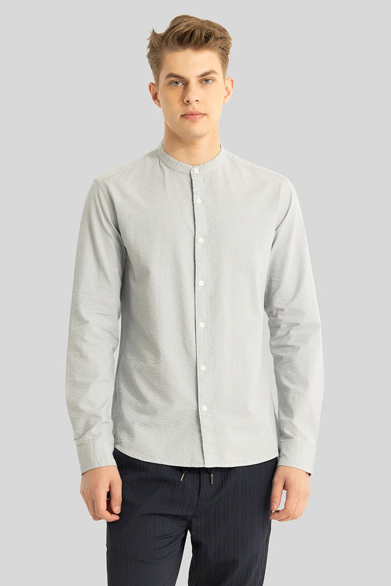 Elevate Light Grey Plain Shirt