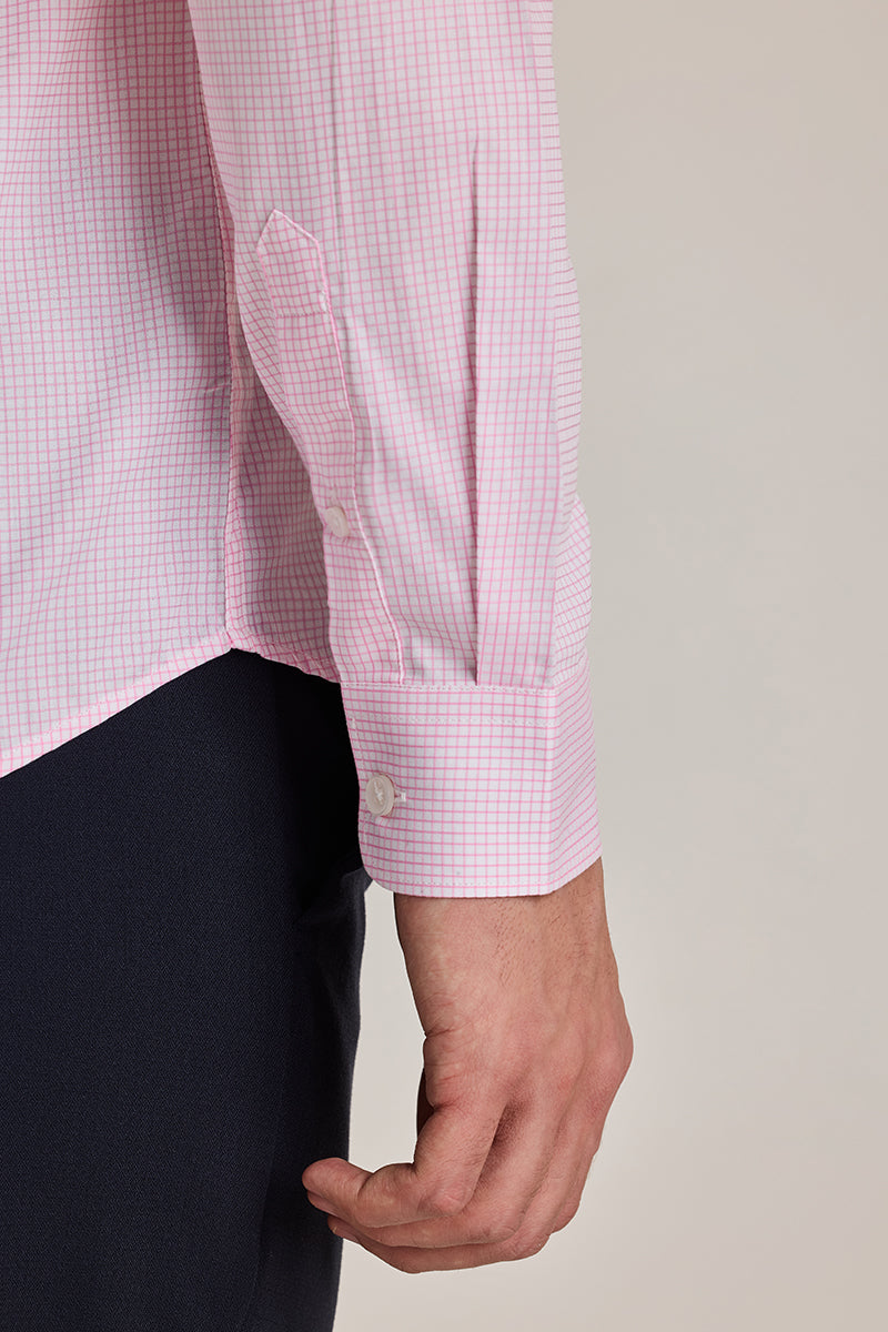 Light Pink Checks Giza Cotton Shirt