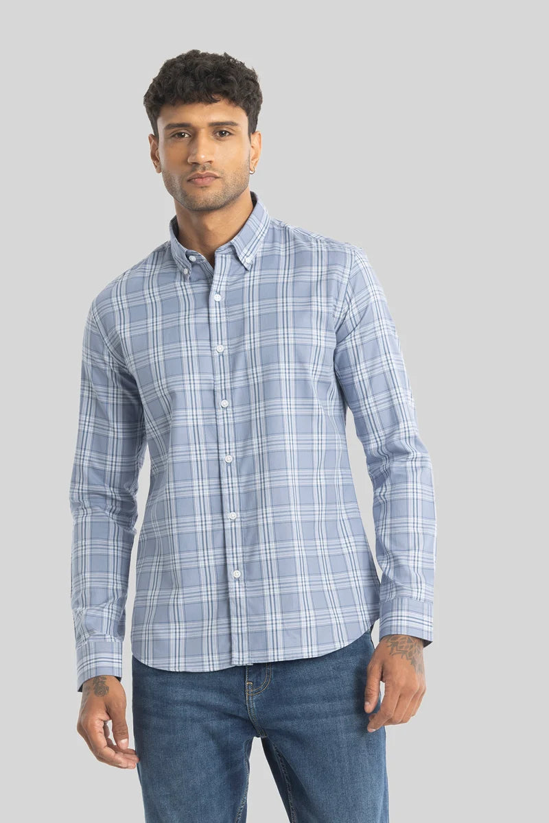 Raimondo Light Blue Checks Shirt