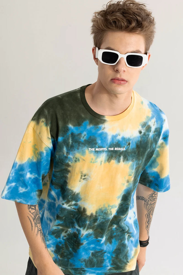 Counter Culture Blue Tye Dye Oversized T-Shirt