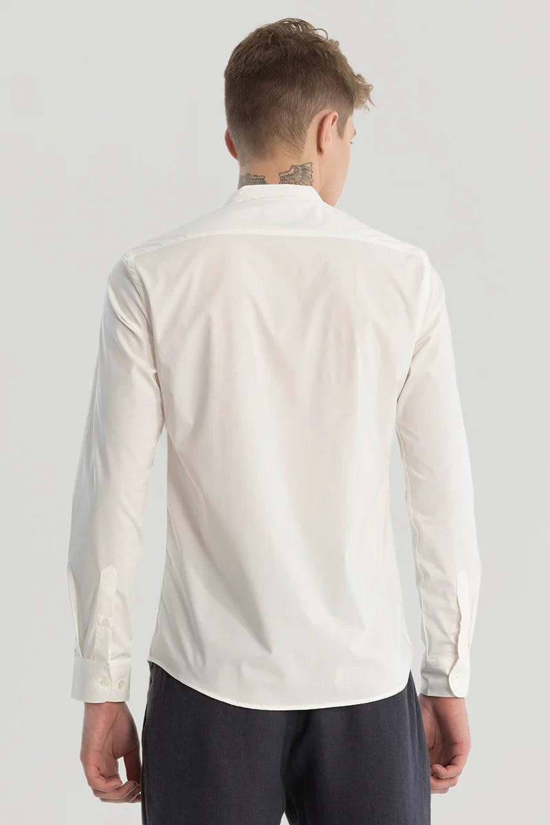 White Plain Mandarin Shirt