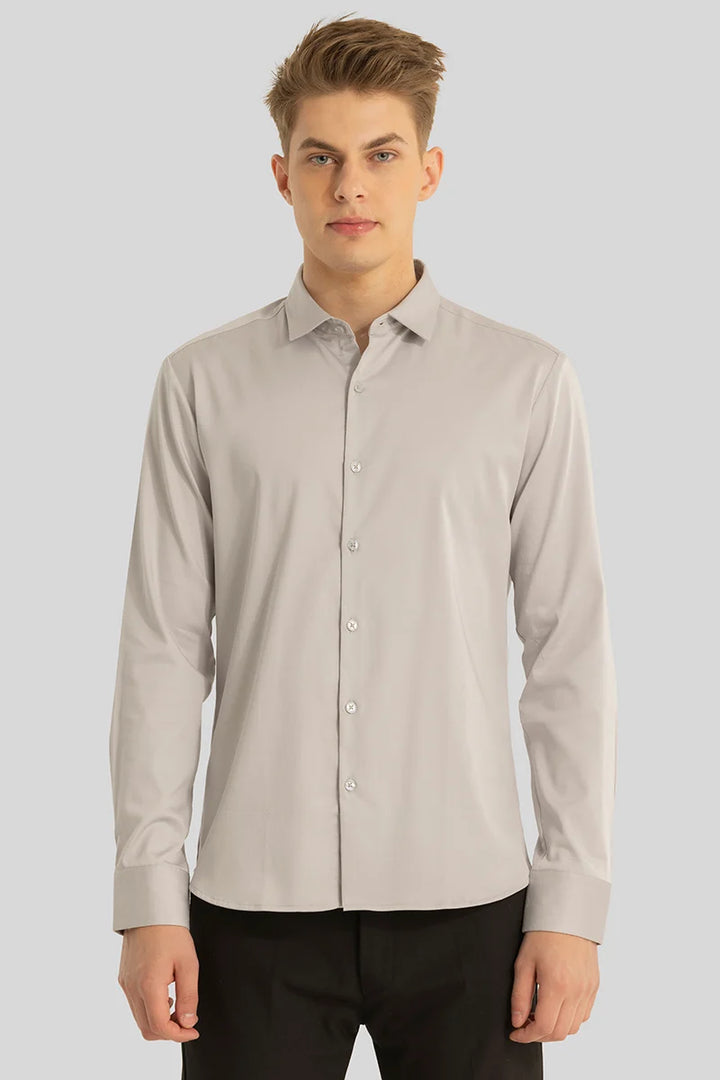 Etnni Light Grey Plain Stitchless Shirt