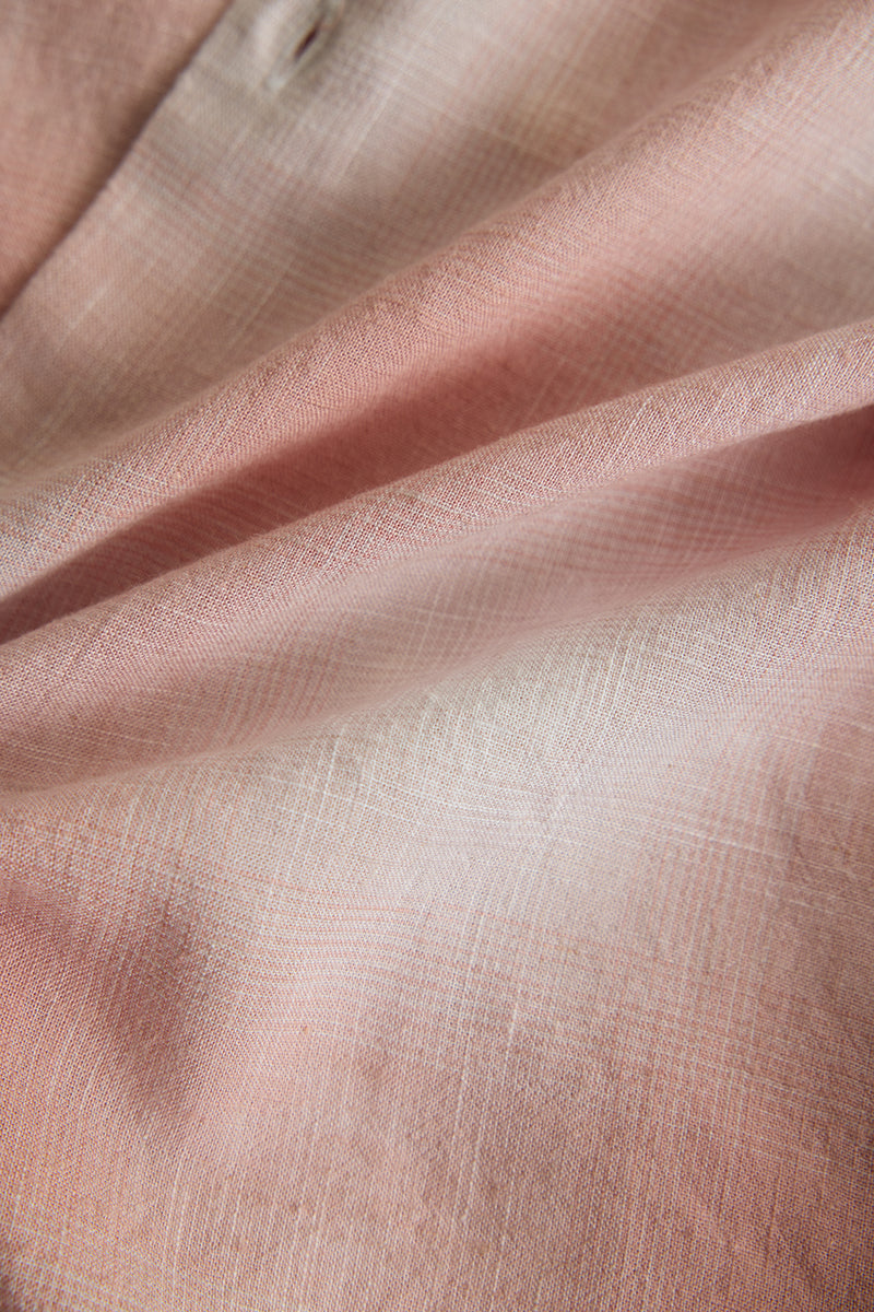 Light Pink Ombre Checks Linen Shirt