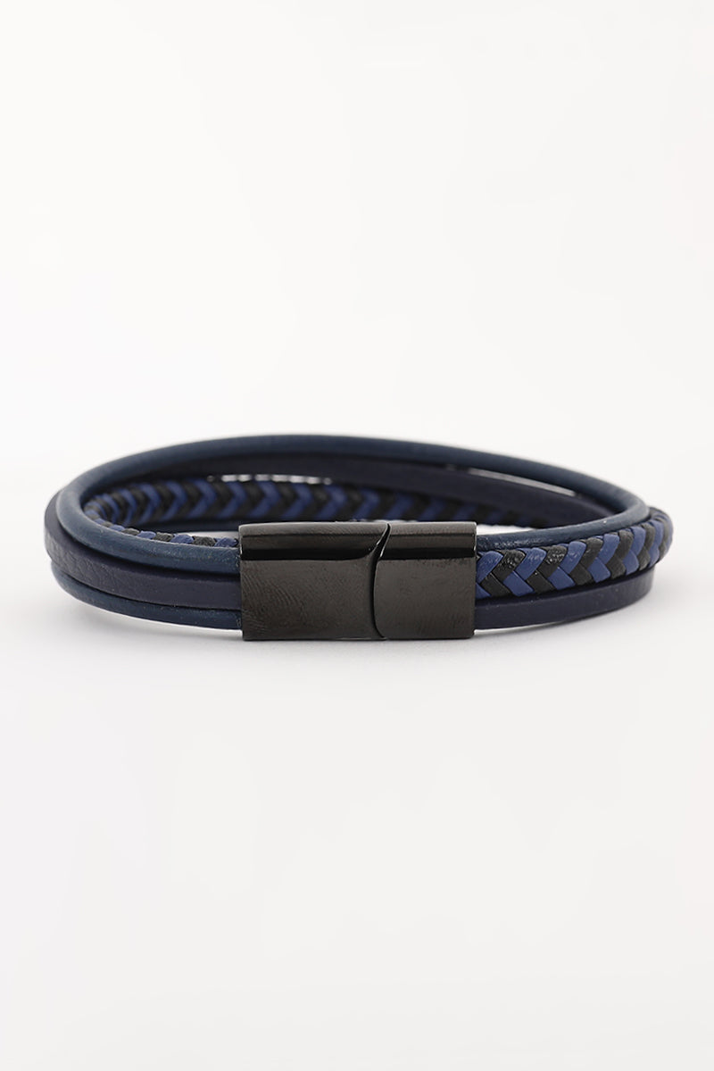 Obsidian Blue Braided Bracelet