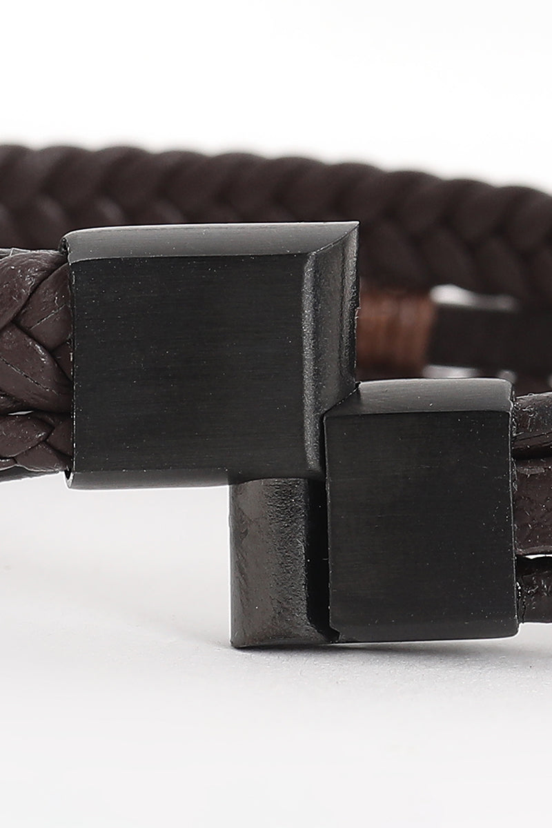 Rustic Revolve Brown Braided Braclet